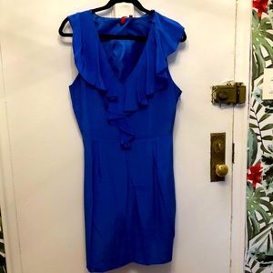 5/48 Saks Private Label Bright Blue Dress w Ruffle